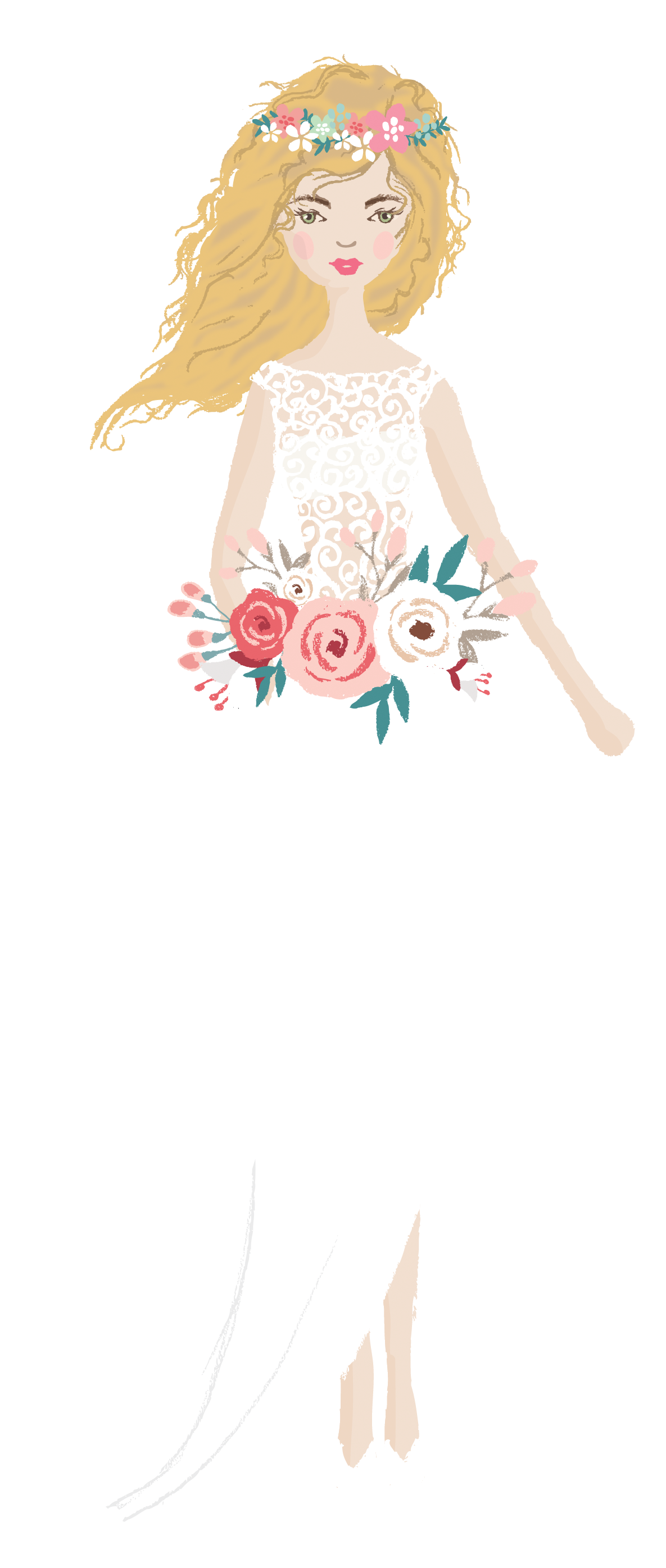fay in a wedding dress